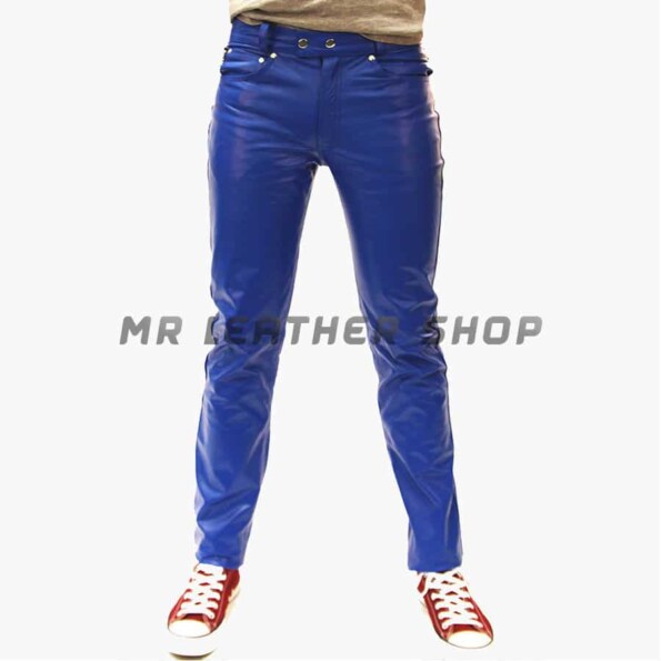 Mens Leather Jeans