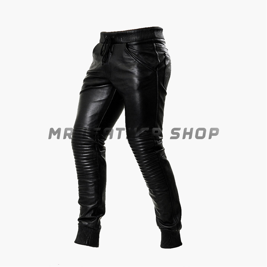 Leather Black Trousers 01