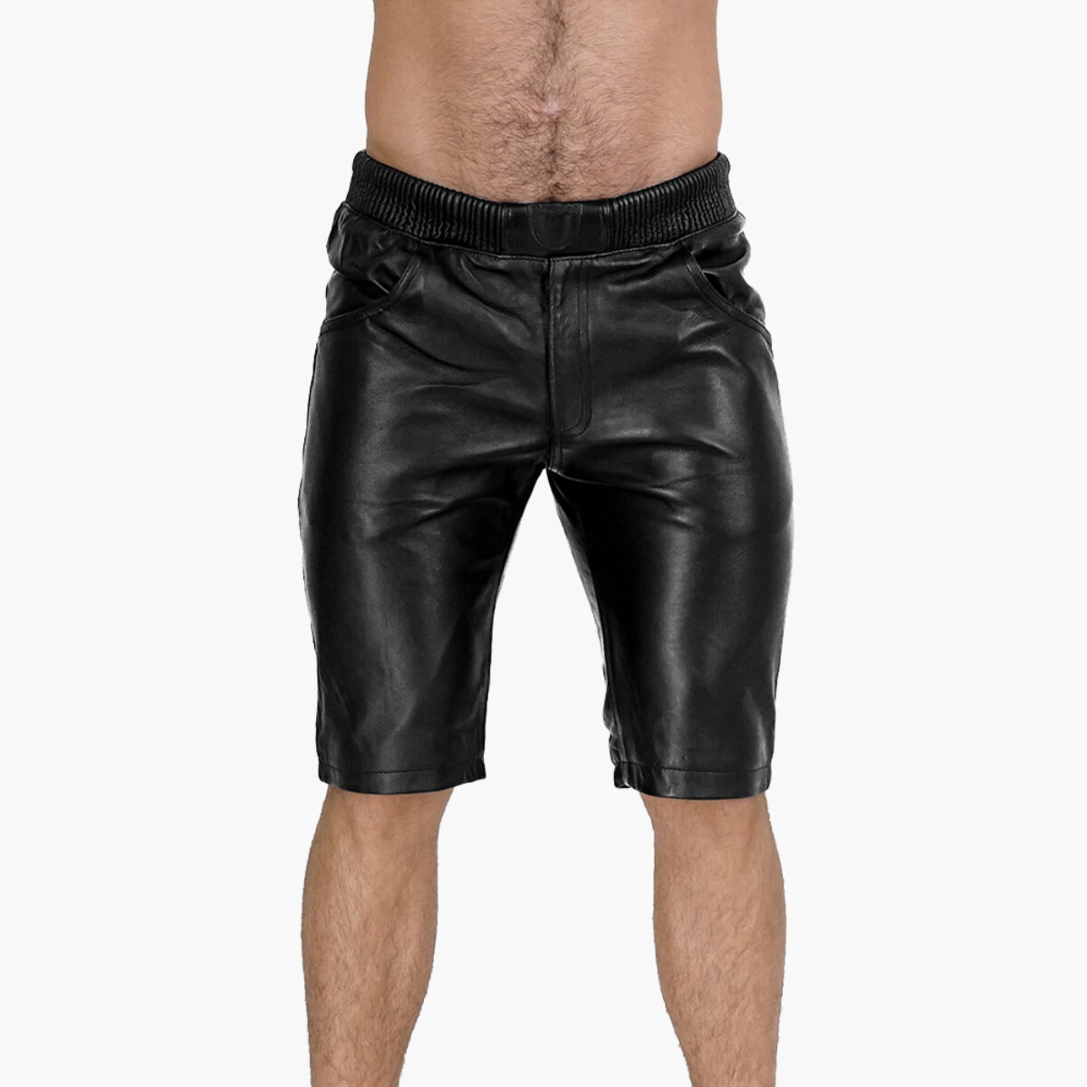 men's Black Leather Shorts - Mr Leather Shop
