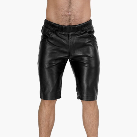 Mens Brown Leather Shorts - Mr Leather Shop