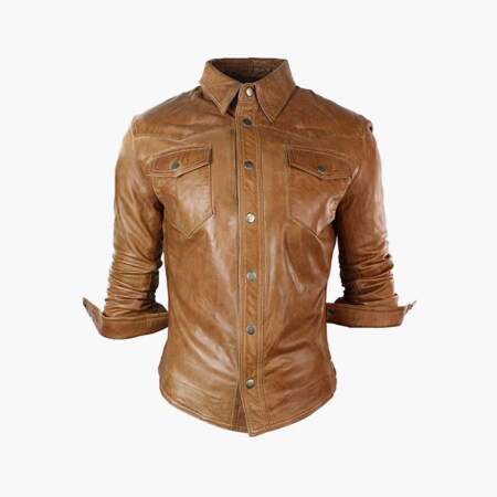 Brown Leather Shirt