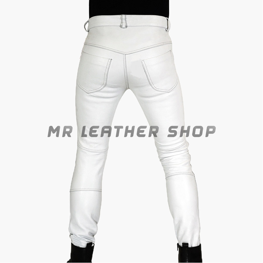 White Leather Pants - Mr Leather Shop