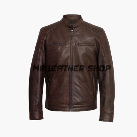 Leather Biker Jacket Mens