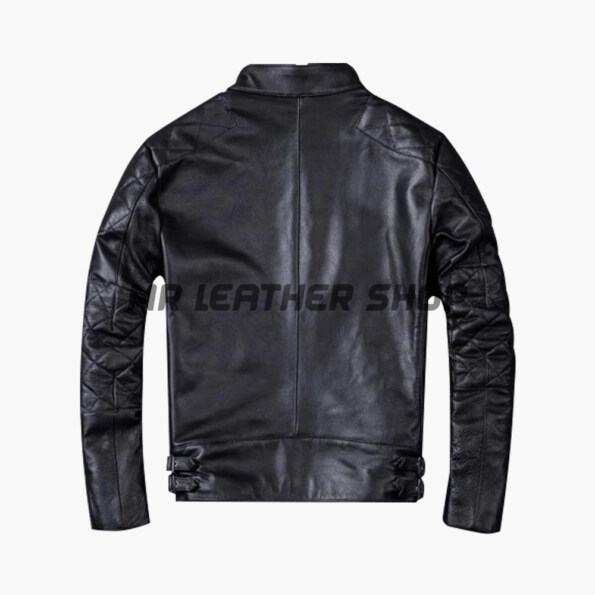 Best Leather Jackets - Leather Jacket With Buckle and Neck Strap