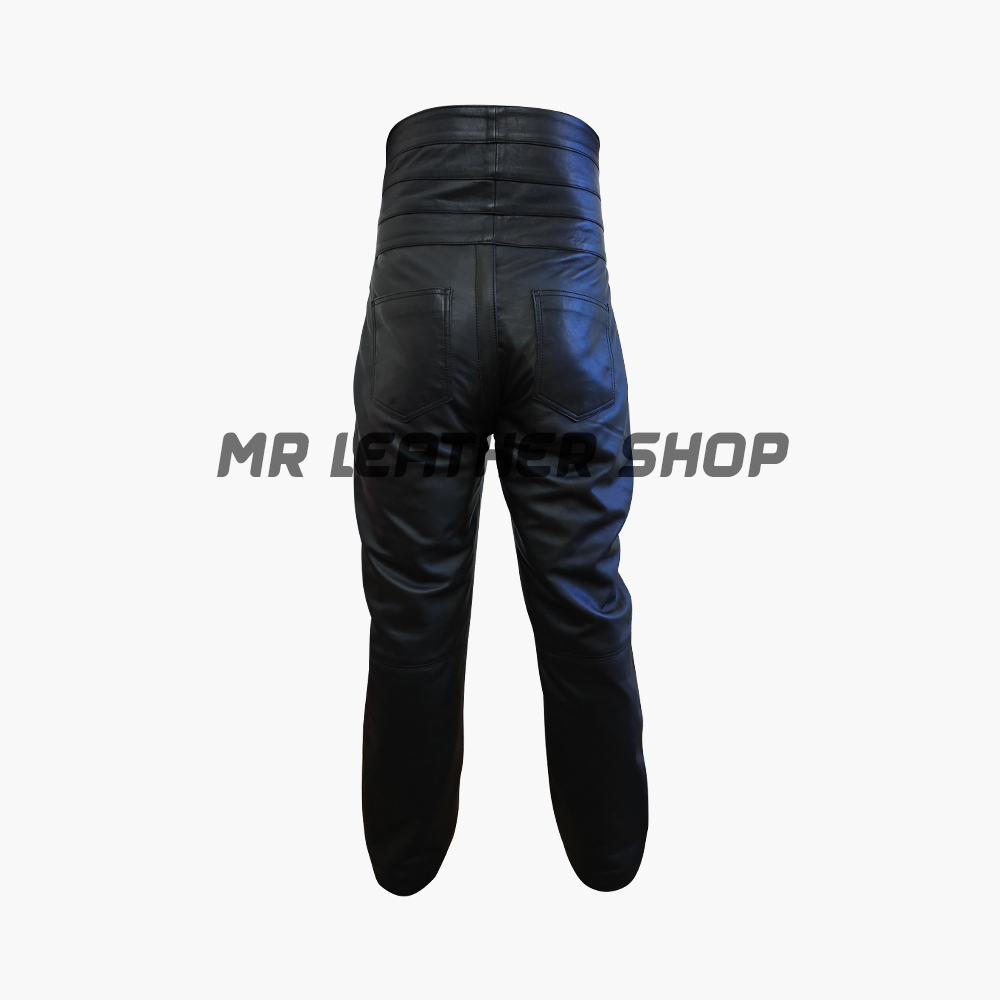 Leather Pants - Leather Pant With Black Buttons And Black Color