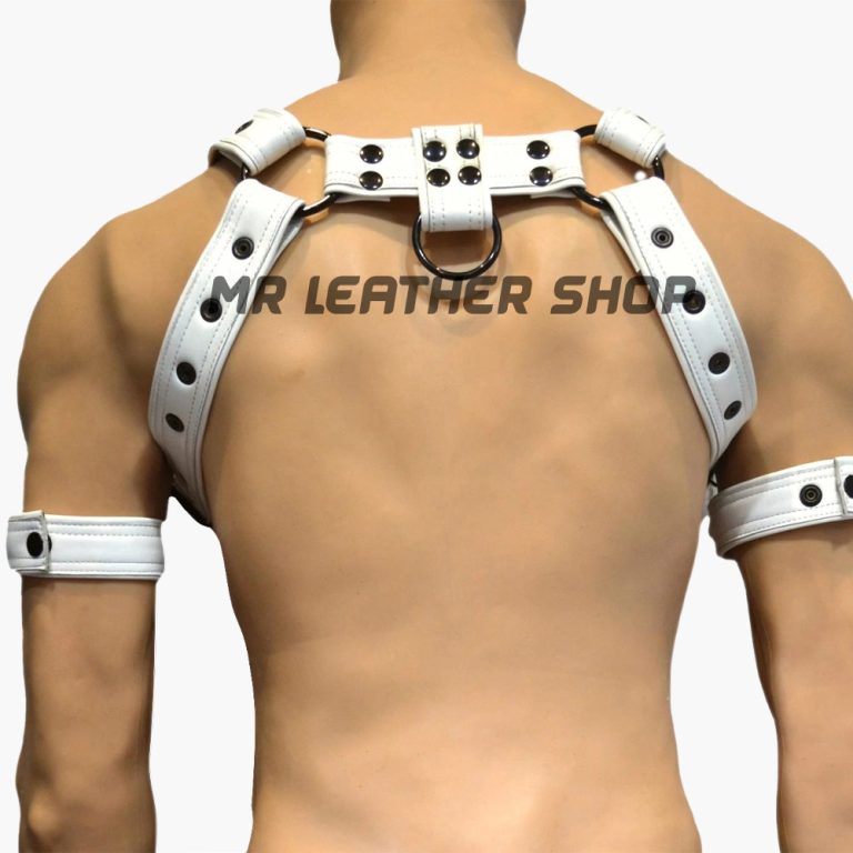 Leather Harness Suspenders Leather Harness With Black Studs And Ring