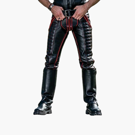 Men Leather Jeans