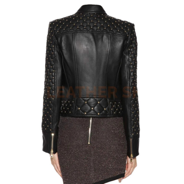 Black Jacket Women Leather - Image 3