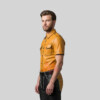 Yellow Leather Shirt With Black Piping