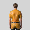Yellow Leather Shirt With Black Piping