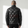 Black Leather Puffer Jacket