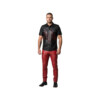 Black Leather Shirt Red Pants Set