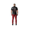 Black Leather Shirt Red Pants Set