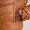 Brown Leather Puffer Jacket