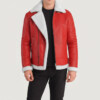 Men's Red Shearling Jacket