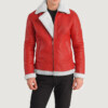 Men's Red Shearling Jacket