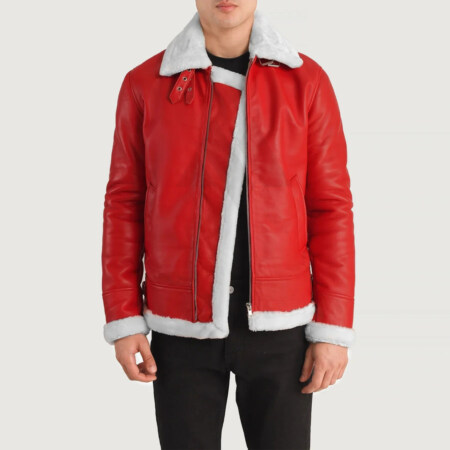 Men's Red Shearling Jacket