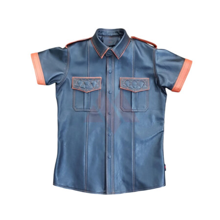 Half Sleeve Leather Shirt