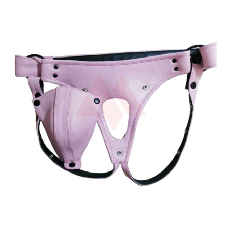 Pink Leather Mens Underwear