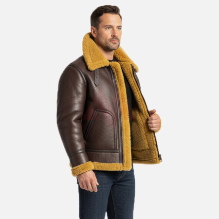 Men's B3 Bomber Jacket Mens Brown B3 Leather Jacket