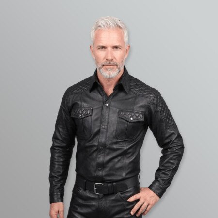 Men’s Leather Shirt Long Sleeve