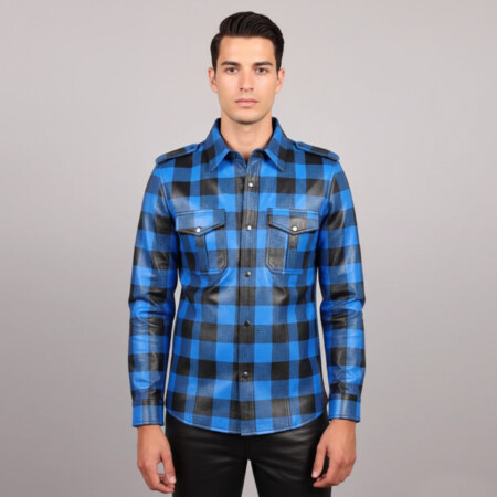 Tartan Style Leather Shirt