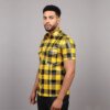 Yellow Flannel Leather Shirt Side view