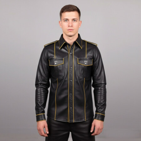 long sleeve leather shirt