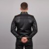long sleeve leather shirt back view