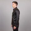 long sleeve leather shirt side view
