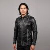 long sleeve mens leather shirt