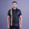 stripes leather shirt