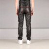 Piping Leather Jeans back view