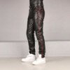 Piping Leather Jeans side view