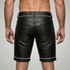 Men's Black Leather Shorts