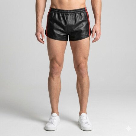 Leather Striped Shorts