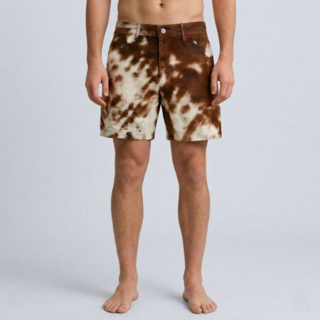 Mens Hairon Leather Shorts