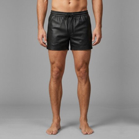 perforated leather shorts