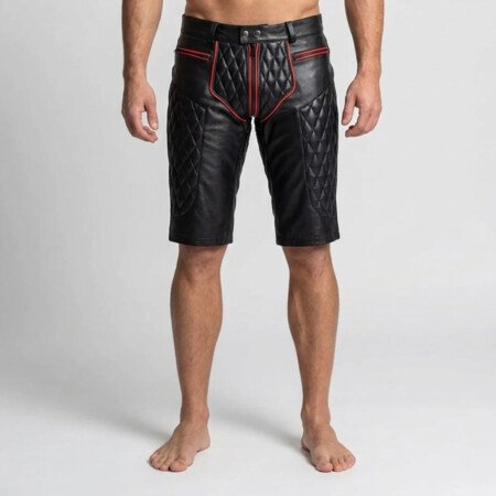 quilted leather shorts