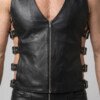 Side Buckles Leather Vest